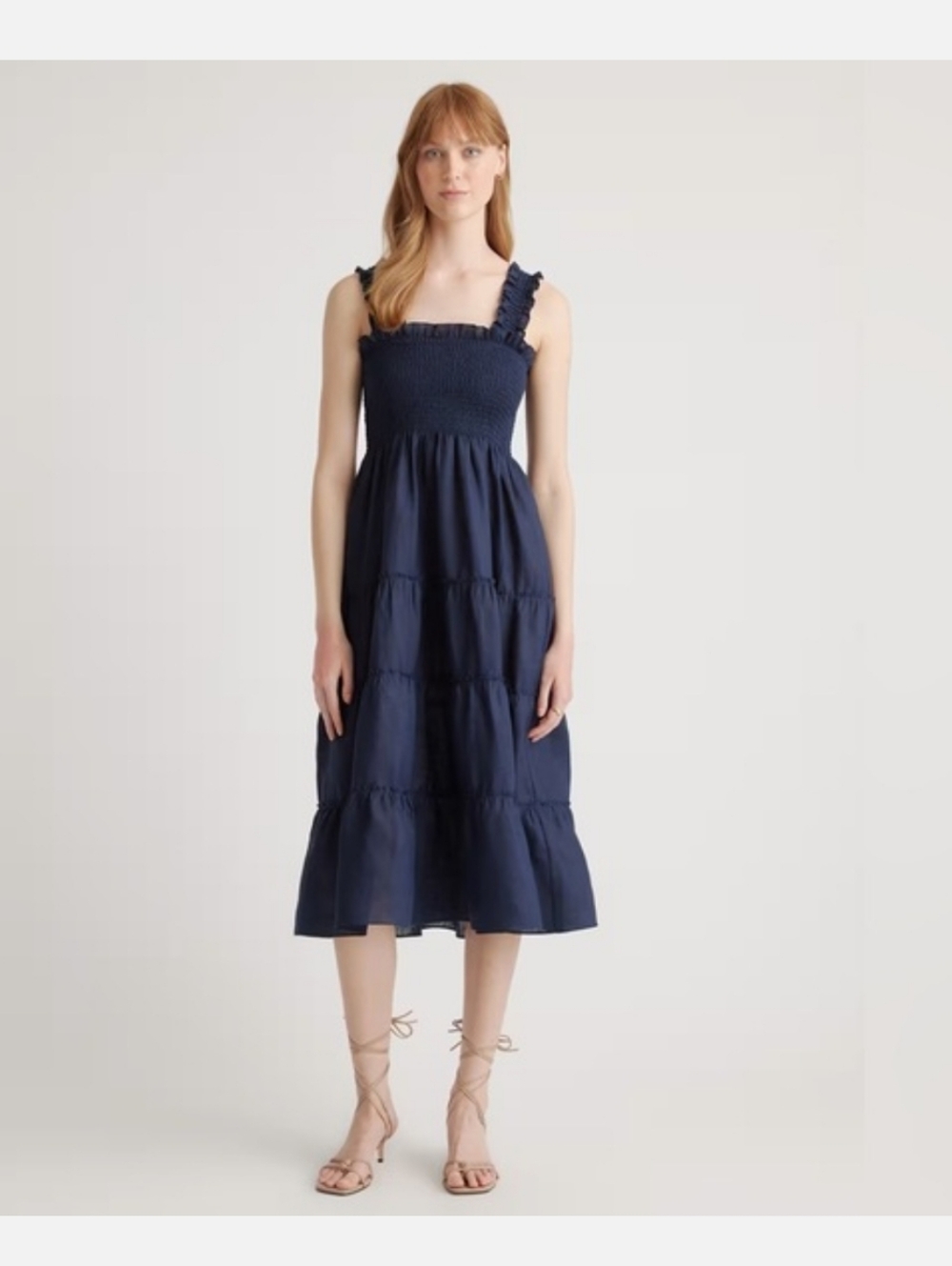 Quince 100% Linen Smocked Dress